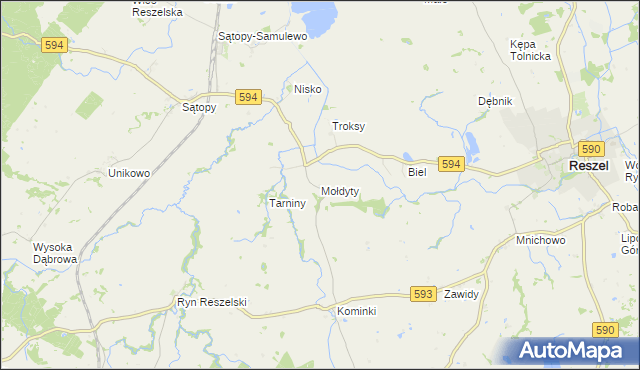 mapa Mołdyty, Mołdyty na mapie Targeo