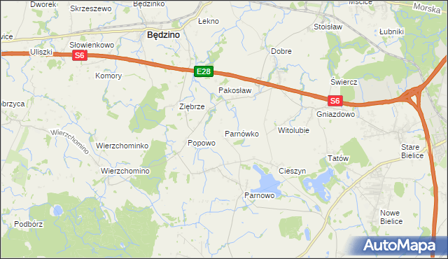 mapa Parnówko, Parnówko na mapie Targeo