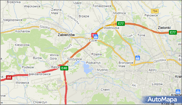 mapa Rząska, Rząska na mapie Targeo