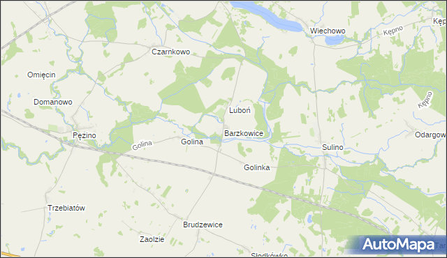 mapa Barzkowice, Barzkowice na mapie Targeo
