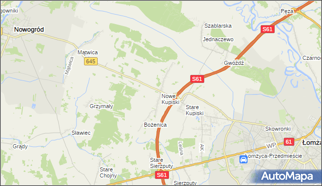 mapa Nowe Kupiski, Nowe Kupiski na mapie Targeo