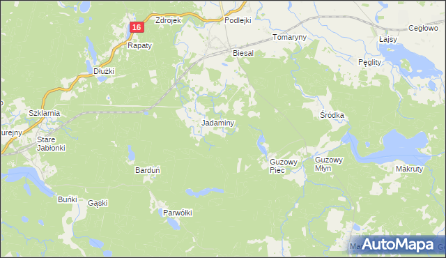 mapa Salminek, Salminek na mapie Targeo