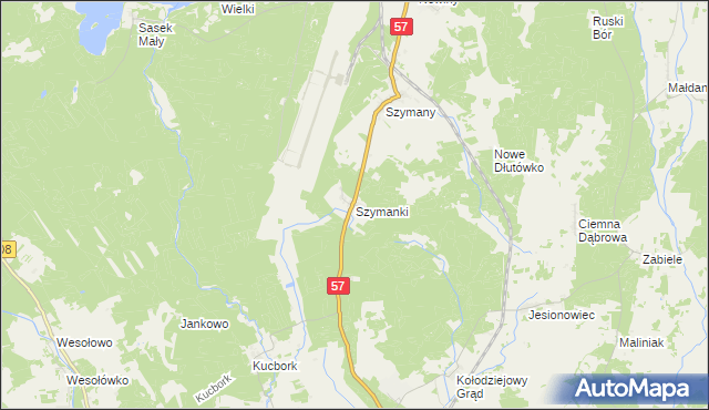 mapa Szymanki, Szymanki na mapie Targeo