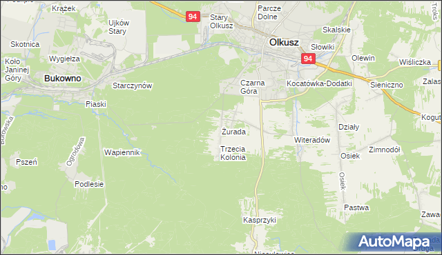 mapa Żurada, Żurada na mapie Targeo