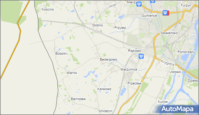 mapa Będargowo gmina Kołbaskowo, Będargowo gmina Kołbaskowo na mapie Targeo