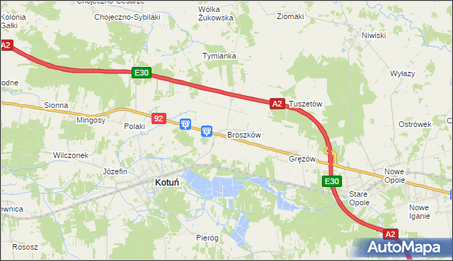 mapa Broszków, Broszków na mapie Targeo