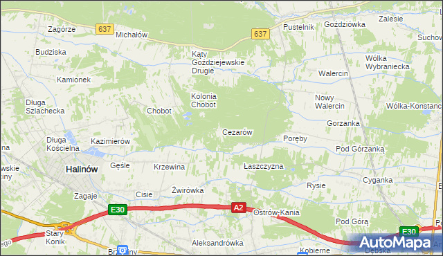 mapa Cezarów, Cezarów na mapie Targeo