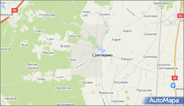 mapa Czerniejewo, Czerniejewo na mapie Targeo