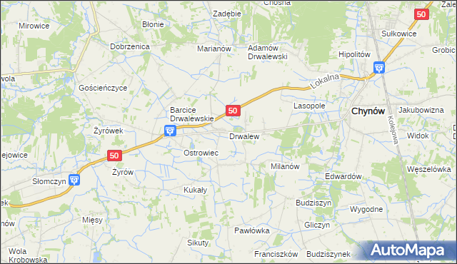 mapa Drwalew gmina Chynów, Drwalew gmina Chynów na mapie Targeo