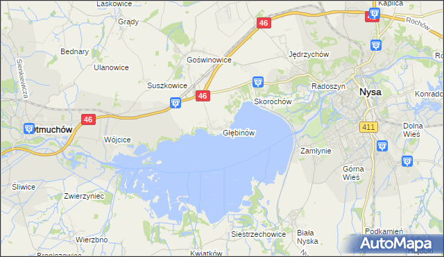 mapa Głębinów, Głębinów na mapie Targeo