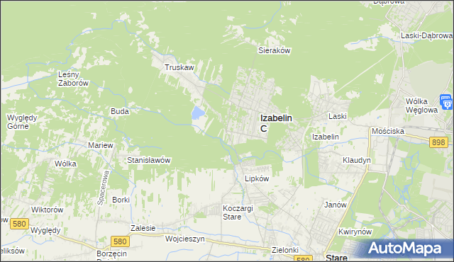 mapa Hornówek gmina Izabelin, Hornówek gmina Izabelin na mapie Targeo