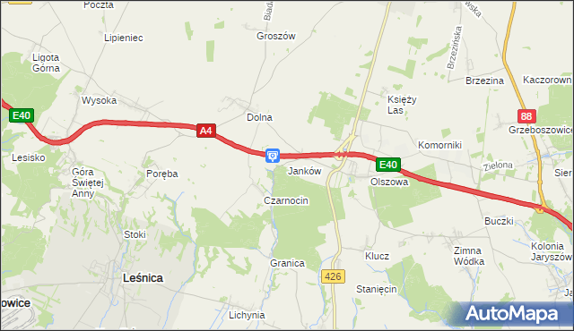 mapa Janków gmina Ujazd, Janków gmina Ujazd na mapie Targeo