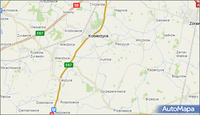 mapa Kuklice, Kuklice na mapie Targeo