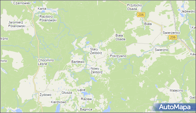mapa Liszkowo gmina Polanów, Liszkowo gmina Polanów na mapie Targeo