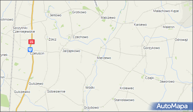 mapa Mierzewo, Mierzewo na mapie Targeo