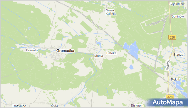 mapa Modła gmina Gromadka, Modła gmina Gromadka na mapie Targeo