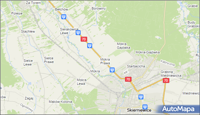 mapa Mokra Prawa, Mokra Prawa na mapie Targeo