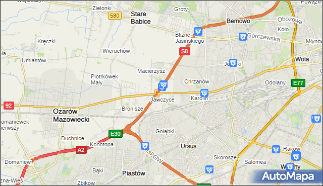 mapa Mory gmina Ożarów Mazowiecki, Mory gmina Ożarów Mazowiecki na mapie Targeo