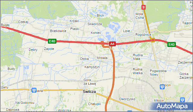 mapa Mrowla, Mrowla na mapie Targeo