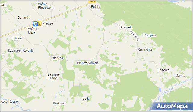 mapa Pieńczykowo, Pieńczykowo na mapie Targeo