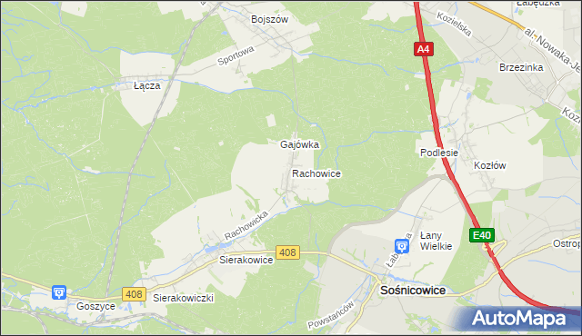 mapa Rachowice, Rachowice na mapie Targeo