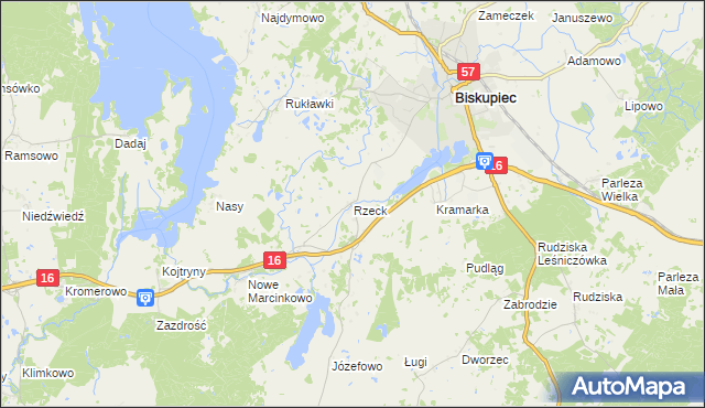 mapa Rzeck, Rzeck na mapie Targeo