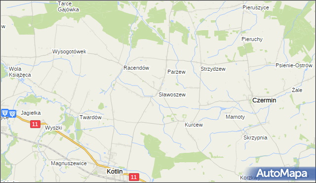 mapa Sławoszew, Sławoszew na mapie Targeo