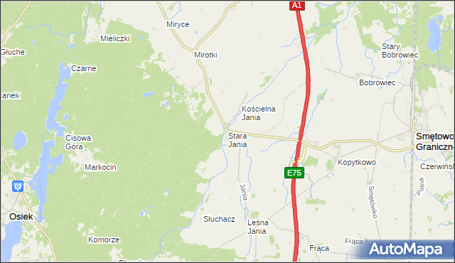 mapa Stara Jania, Stara Jania na mapie Targeo