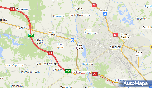mapa Stare Iganie, Stare Iganie na mapie Targeo