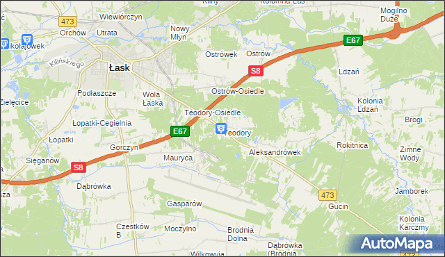 mapa Teodory, Teodory na mapie Targeo