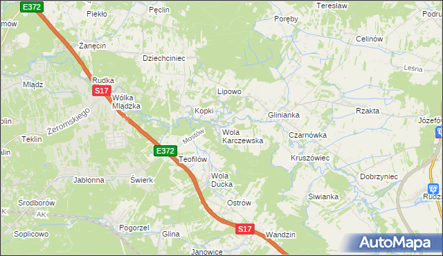 mapa Wola Karczewska, Wola Karczewska na mapie Targeo