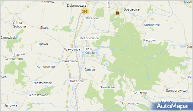 mapa Gębczyce, Gębczyce na mapie Targeo