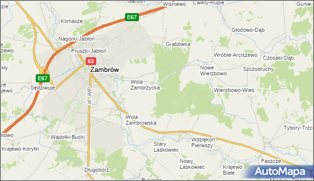 mapa Grabówka Gajówka, Grabówka Gajówka na mapie Targeo