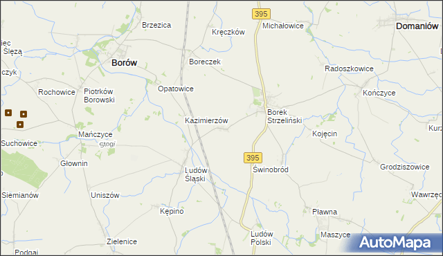 mapa Jelenin gmina Borów, Jelenin gmina Borów na mapie Targeo