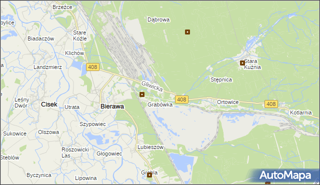 mapa Korzonek gmina Bierawa, Korzonek gmina Bierawa na mapie Targeo