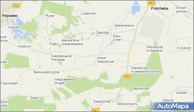 mapa Nowe Depułtycze, Nowe Depułtycze na mapie Targeo