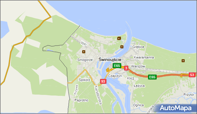 mapa Świnoujście, Świnoujście na mapie Targeo