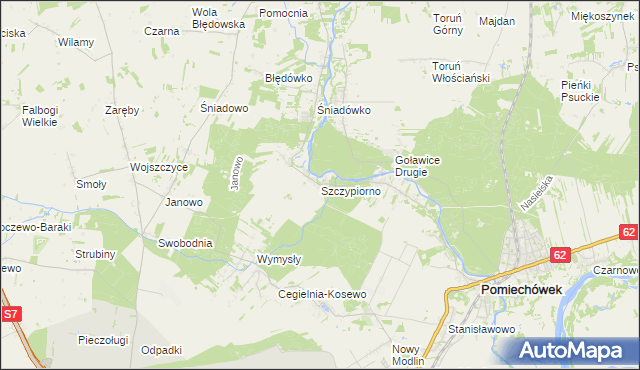 mapa Szczypiorno, Szczypiorno na mapie Targeo