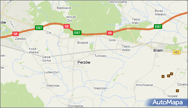 mapa Turkowy, Turkowy na mapie Targeo