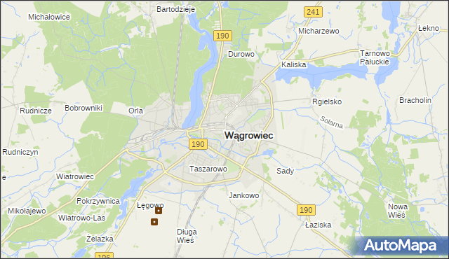 mapa Wągrowiec, Wągrowiec na mapie Targeo