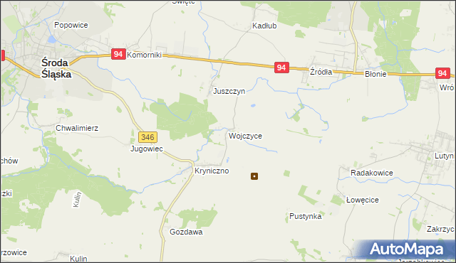 mapa Wojczyce, Wojczyce na mapie Targeo
