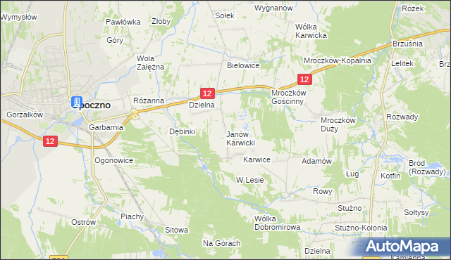 mapa Janów Karwicki, Janów Karwicki na mapie Targeo