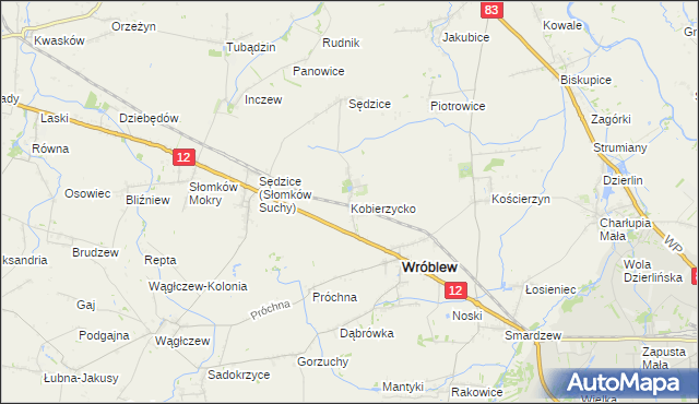 mapa Kobierzycko, Kobierzycko na mapie Targeo