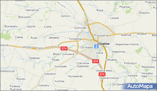 mapa Marcinkowice gmina Opatów, Marcinkowice gmina Opatów na mapie Targeo