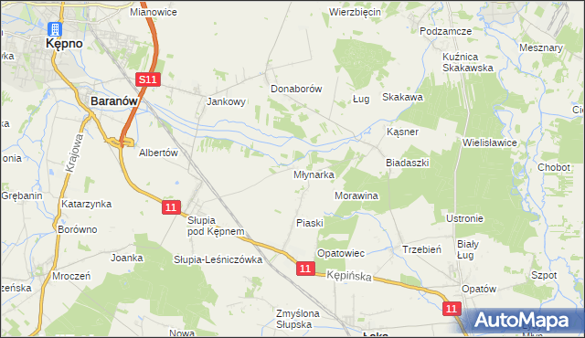 mapa Młynarka, Młynarka na mapie Targeo