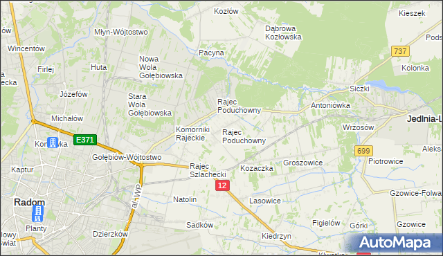 mapa Rajec Poduchowny, Rajec Poduchowny na mapie Targeo