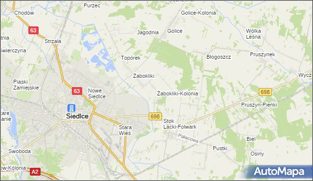 mapa Żabokliki-Kolonia, Żabokliki-Kolonia na mapie Targeo