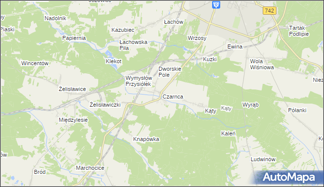 mapa Czarnca, Czarnca na mapie Targeo