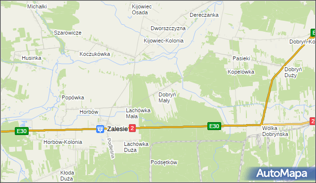 mapa Dobryń Mały, Dobryń Mały na mapie Targeo