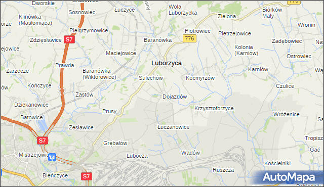 mapa Dojazdów, Dojazdów na mapie Targeo